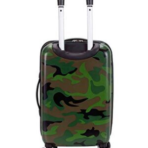 Rockland Safari Hardside Spinner Wheel Luggage, Camouflage, Carry-On 20-Inch