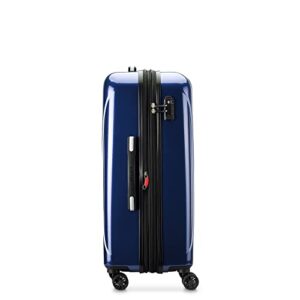 DELSEY Paris Helium Aero Hardside Expandable Luggage with Spinner Wheels, Blue Cobalt, Checked-Medium 25 Inch