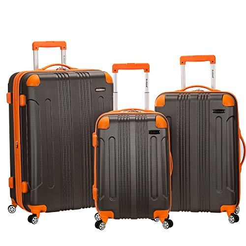 Rockland London Hardside Spinner Wheel Luggage, Charcoal, 3-Piece Set (20/24/28)