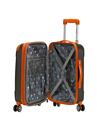 Rockland London Hardside Spinner Wheel Luggage, Charcoal, 3-Piece Set (20/24/28)