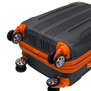 Rockland London Hardside Spinner Wheel Luggage, Charcoal, 3-Piece Set (20/24/28)