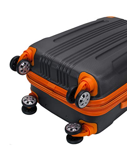 Rockland London Hardside Spinner Wheel Luggage, Charcoal, 3-Piece Set (20/24/28)