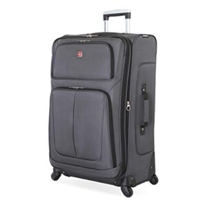 swissgear sion softside expandable roller luggage, dark grey, checked-large 29-inch
