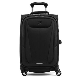 travelpro maxlite 5 softside expandable luggage with 4 spinner wheels, lightweight suitcase, men and women, black, carry-on 21-inch