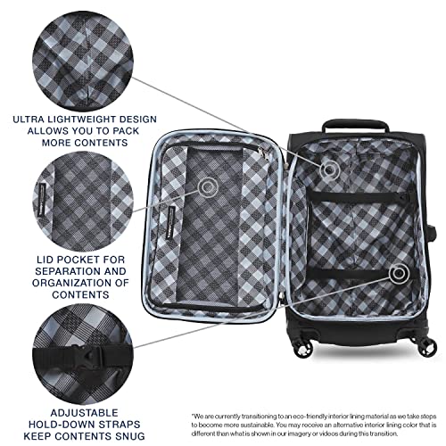 Travelpro Maxlite 5 Softside Expandable Luggage with 4 Spinner Wheels, Lightweight Suitcase, Men and Women, Black, Carry-on 21-Inch