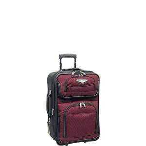 travel select unisex-adult amsterdam expandable rolling upright luggage, burgundy, carry-on 21-inch