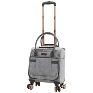 kensie Women's Hudson Softside 3-Piece Spinner Luggage Set, Heather Gray, (16/20/28)