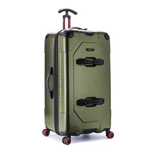 traveler’s choice maxporter ii 30″ hardside spinner trunk luggage, dark green