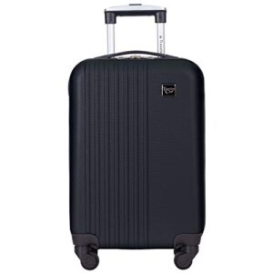 travelers club cosmo hardside spinner luggage, black, carry-on 20-inch