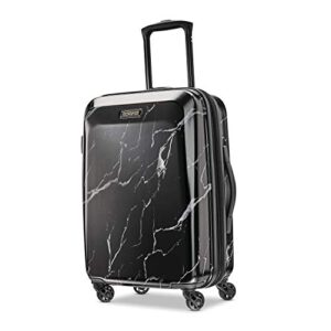 american tourister moonlight hardside expandable luggage with spinner wheels, black marble, carry-on 21-inch