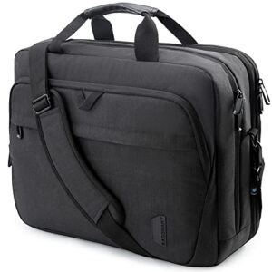 18 inch laptop bag,bagsmart expandable briefcase,computer bag men women,laptop shoulder bag,work bag business travel office,lockable (black-18.4 inch)