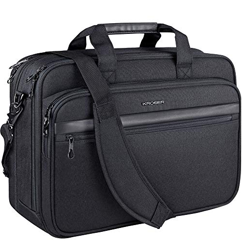 Laptop Bag Fits Up to 17.3 Inch KROSER Laptop Premium Laptop Briefcase Expandable Computer Bag Water-Repellent Shoulder Messenger Bag for Travel/Business/School/Men/Women