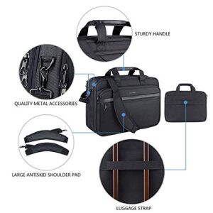 Laptop Bag Fits Up to 17.3 Inch KROSER Laptop Premium Laptop Briefcase Expandable Computer Bag Water-Repellent Shoulder Messenger Bag for Travel/Business/School/Men/Women