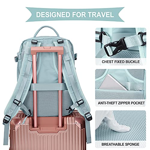 coowoz Large Travel Backpack Women, Carry On Backpack,Hiking Backpack Waterproof Outdoor Sports Rucksack Casual Daypack School Bag Fit 15.6 Inch Laptop with USB Charging Port Shoes Compartment