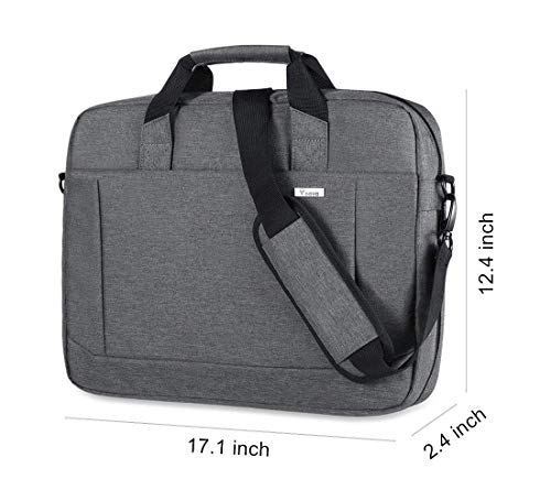 Voova Laptop Bag 15.6 15 14 Inch Briefcase, Expandable Computer Shoulder Messenger Bag Waterproof Carrying Case with Tablet Sleeve, Organizer for Men Women, Business Travel College School-Gray