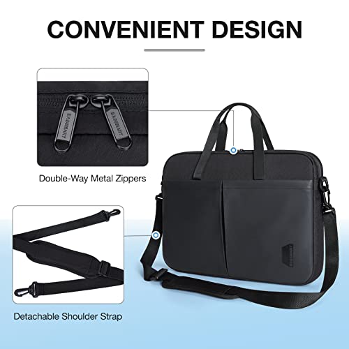 Laptop Bag,BAGSMART 15.6 Inch Laptop Case,Slim Computer Bag for Men,Women Laptop Carrying Case,Classic Messenger Shoulder Bag,Work Bag Laptop Briefcase Business Office Travel,Black