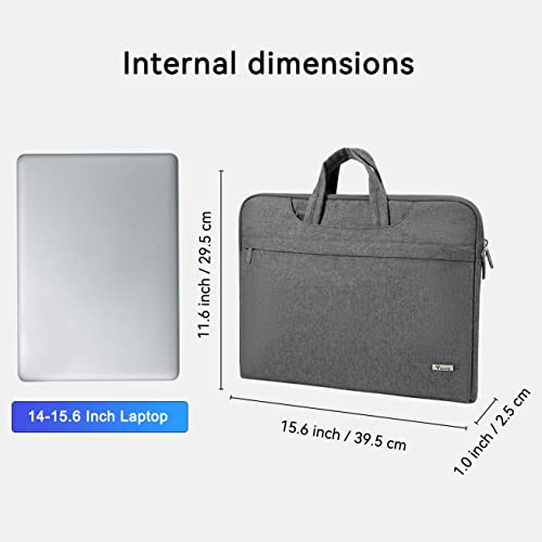 V Voova Laptop Bag Carrying Case 15 15.6 16 inch with Shoulder Strap, Slim Computer Sleeve Compatible for MacBook Pro 15/16, 15" Surface Laptop, Dell XPS 15, HP Asus Acer Lenovo Notebook, Grey