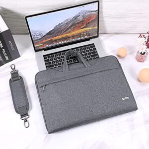 V Voova Laptop Bag Carrying Case 15 15.6 16 inch with Shoulder Strap, Slim Computer Sleeve Compatible for MacBook Pro 15/16, 15" Surface Laptop, Dell XPS 15, HP Asus Acer Lenovo Notebook, Grey