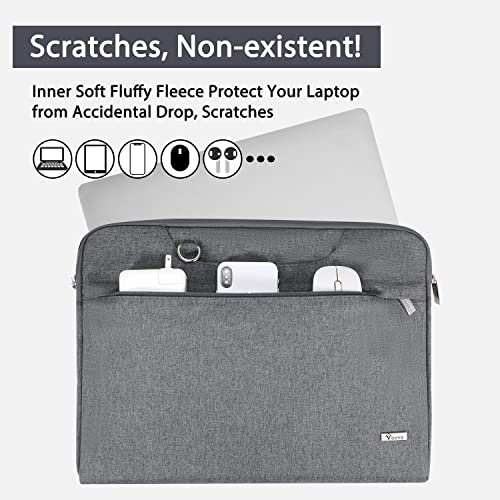 V Voova Laptop Bag Carrying Case 15 15.6 16 inch with Shoulder Strap, Slim Computer Sleeve Compatible for MacBook Pro 15/16, 15" Surface Laptop, Dell XPS 15, HP Asus Acer Lenovo Notebook, Grey