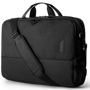 bagsmart laptop bag, 15.6 inch computer bag, water resistant laptop briefcase, rfid blocking messenger shoulder bag, laptop case for men, business, school, travel, black