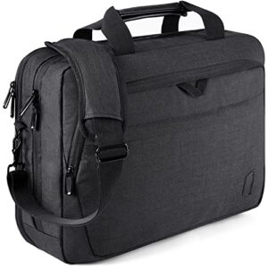 bagsmart 17.3 inch laptop bag, expandable briefcase,computer bag men women,laptop shoulder bag,work bag business travel office,lockable (black-17.3 inch)