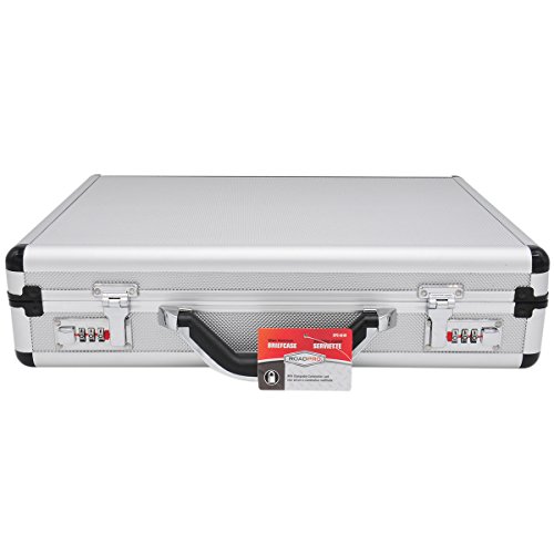 RoadPro SPC-931R 17.5" x 4" x 13" Silver Aluminum Briefcase,Medium