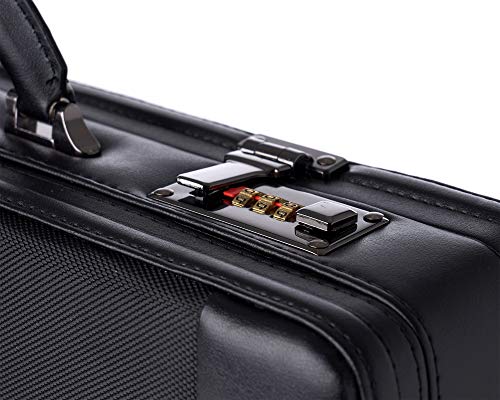 Alpine Swiss Expandable Attache Case Dual Combination Lock Hard Side Briefcase, Black