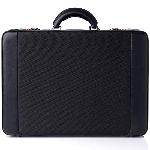 Alpine Swiss Expandable Attache Case Dual Combination Lock Hard Side Briefcase, Black