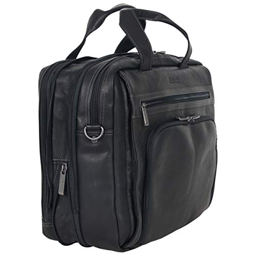 Kenneth Cole Reaction Out Of The Bag' Manhattan Colombian Leather RFID 15.6" Laptop Briefcase, Black, One Size