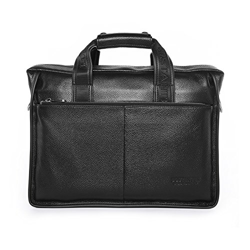 BOSTANTEN Leather Briefcase Handbag Messenger Business Bags for Men Black