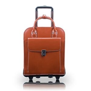 mckleinusa, w series, la grange, top grain cowhide leather, 15″ leather vertical patented detachable -wheeled ladies’ laptop briefcase, brown (96494), one size
