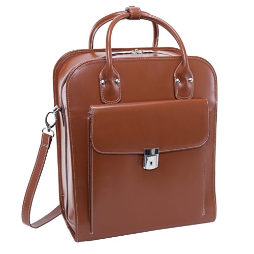 McKleinUSA, W Series, LA Grange, Top Grain Cowhide Leather, 15" Leather Vertical Patented Detachable -Wheeled Ladies' Laptop Briefcase, Brown (96494), One Size