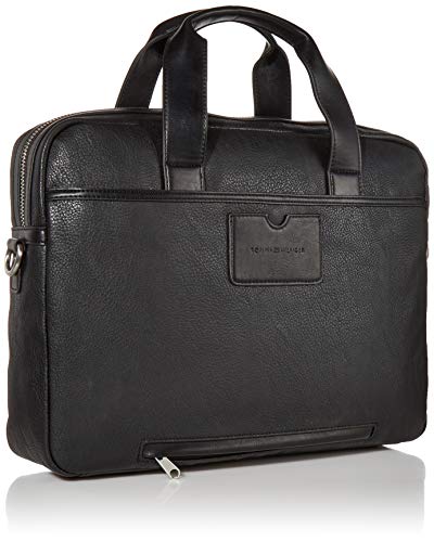 Tommy Hilfiger mens Tommy Hilfiger Leo Briefcase, Black, OS US