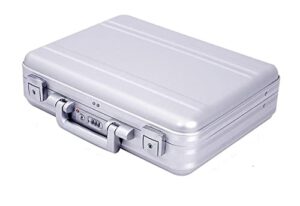urecimy medium 18.1x13.8x4.5 inch combination tsa lock aluminum briefcase metal toolbox cash case 15.6 inch notebook briefcase with foam silver