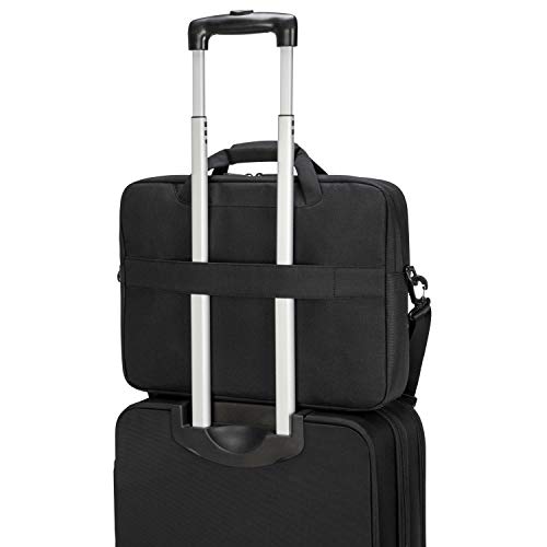 Targus Cypress Briefcase with EcoSmart for Business Traveler and School with 2-Compartments, Padded Shoulder Strap, Protective Slipcase Sleeve fits 15.6-Inch Laptop, Black (TBT926GL)