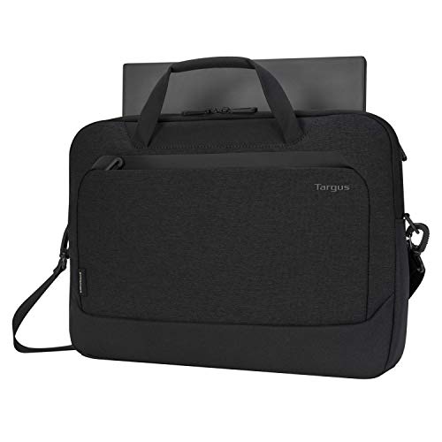 Targus Cypress Briefcase with EcoSmart for Business Traveler and School with 2-Compartments, Padded Shoulder Strap, Protective Slipcase Sleeve fits 15.6-Inch Laptop, Black (TBT926GL)