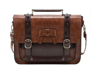 ecosusi briefcase for women vintage satchel purse handbag crossbody messenger bag
