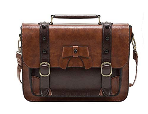 ECOSUSI Briefcase for Women Vintage Satchel Purse Handbag Crossbody Messenger Bag