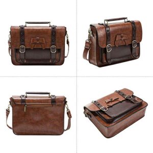 ECOSUSI Briefcase for Women Vintage Satchel Purse Handbag Crossbody Messenger Bag