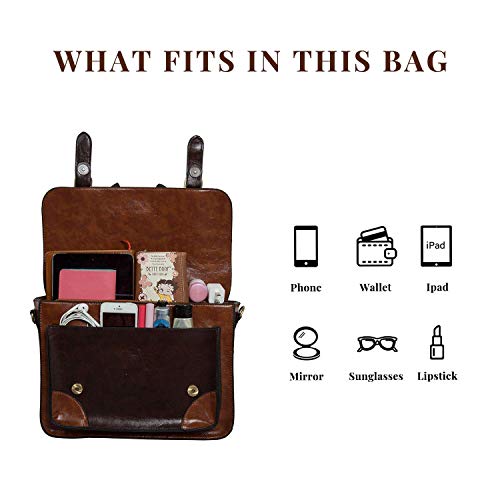 ECOSUSI Briefcase for Women Vintage Satchel Purse Handbag Crossbody Messenger Bag