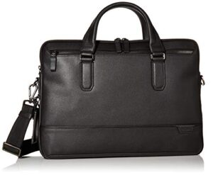 tumi – harrison sycamore slim leather top zip briefcase – 15 inch computer bag for men and women – black