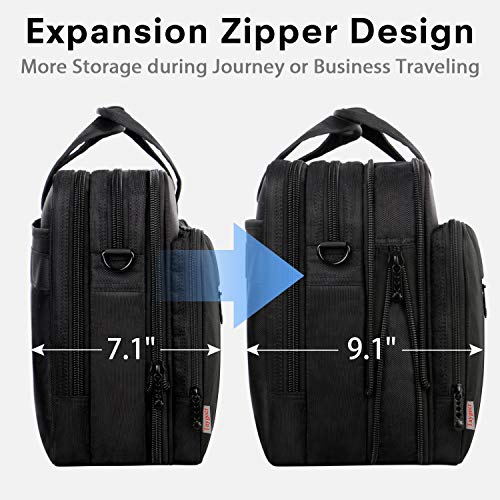 17 Inch Laptop Bag, Large Business Briefcase for Men Women, Taygeer Travel Laptop Case Shoulder Bag, Waterproof Expandable Computer Messenger Bag, Durable Carrying Case Fits 17 in Laptop and Notebook