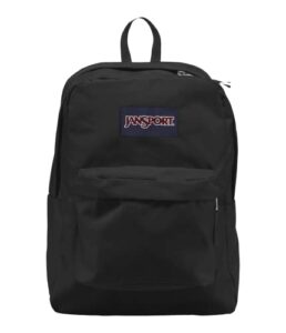 jansport superbreak one school backpack for girls, boys, black – durable, lightweight bookbag for teens with 1 main compartment, front utility pocket with built-in organizer – premium backpack