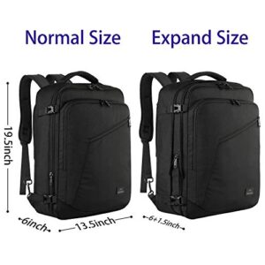 MATEIN Carry on Backpack, Extra Large Travel Backpack Expandable Airplane Approved Weekender Bag for Men and Women, Water Resistant Lightweight Daypack for Flight 40L, Black