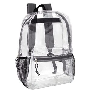 clear backpack with reinforced straps for security & sporting events (gray)