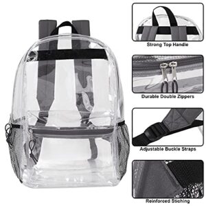 Clear Backpack With Reinforced Straps For Security & Sporting Events (Gray)