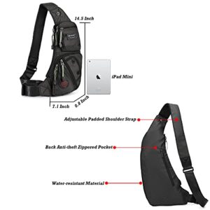 Nicgid Sling Bag Chest Shoulder Backpack Fanny Pack Crossbody Bags for Men(Black)