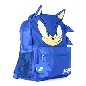 AI ACCESSORY INNOVATIONS Sonic The Hedgehog Backpack for Boys & Girls , Bookbag with Adjustable Shoulder Straps & Padded Back, Sonic 16 Inch Schoolbag with 3D Features, Durable School Bag for Kids