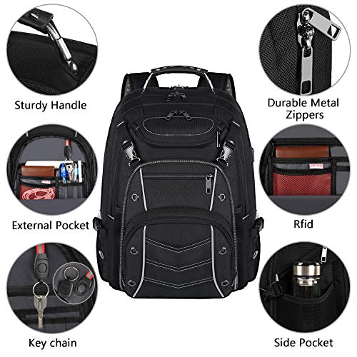 18.4 Laptop Backpack for unisex, 55L Extra Large Gaming Laptops Backpack with USB Charger Port,TSA Friendly Flight Approved and RFID Anti-Theft Pocket