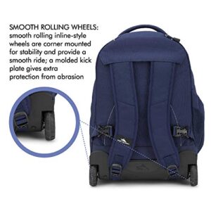 High Sierra Freewheel Wheeled Laptop Backpack, True Navy, 20.5 x 13.5 x 8-Inch